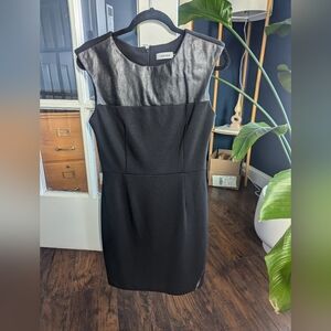 Calvin Klein Faux-Leather Sheath Dress